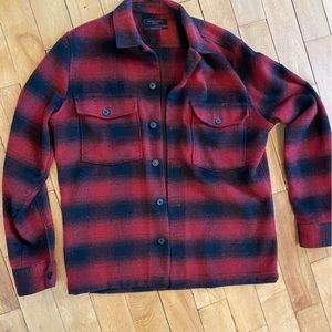 AllSaints wool plaid shirt size medium regular fit